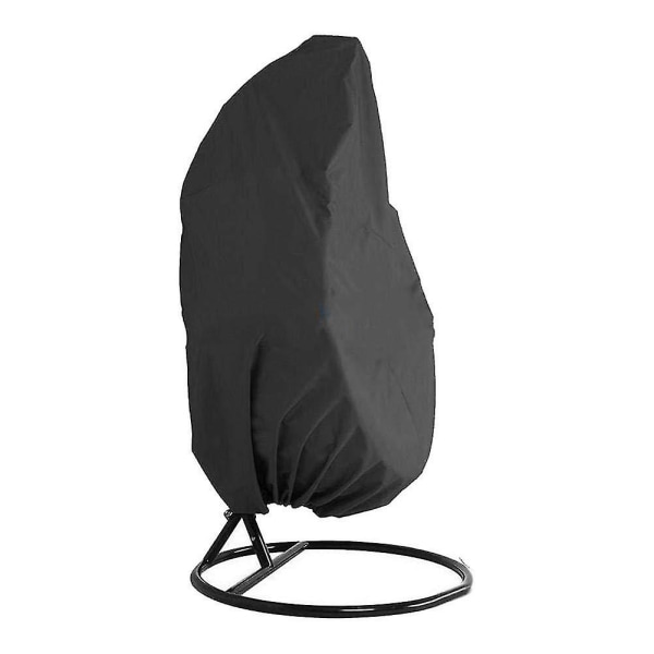 Utesvingestol Eggform Trekk, Rattan Svingestol Trekk, Støv- og Regntæt (1 stk, Sort)