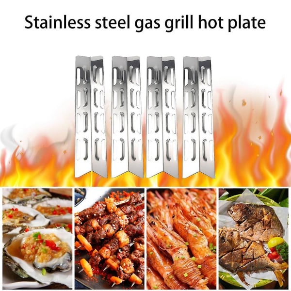 4pcs Heat Plate For , Master Forge, Perfect Flame, Stainless Steel Heat Diffuser Gas Grill Spare Pa