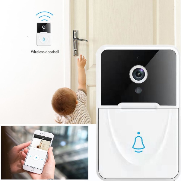 Smart trådlös Wifi videodörrklocka telefonkamera dörrklocka ring intercom säkerhet
