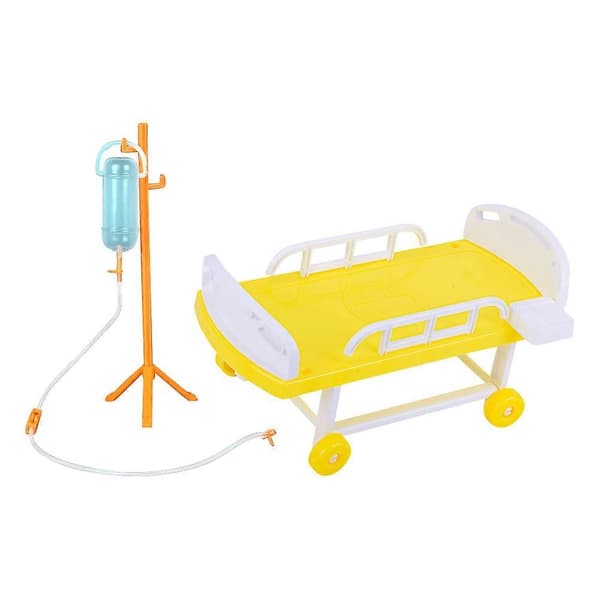 1 Sæt Simulerings Sygeseng og Infusionsflaske Legetøj Spillehus Legetøjssæt