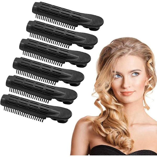 10,5 cm hårluftlugg rull fluffy hårklips kvinners hårtilbehør (svart) 6 stk (2-cc) black