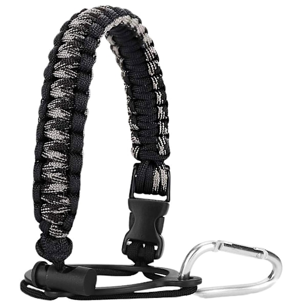 Paracord håndtakstropp for vannflaske med bred munn - utendørs overlevelse, fotturer, reiser