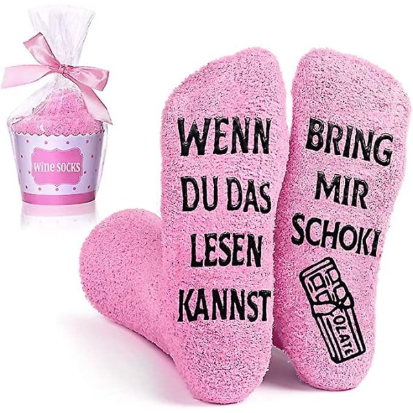 Funny Socks Gifts For Women, Funny Cuddly Socks Women's Socks With Saying If You Can Read This Bring Me Chocolate Birthday Gift Valentine's Day Annive