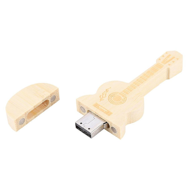 Puinen flash-muisti USB 2.0 64 Gt kitaran muotoinen muistitikku PC-tallennukseen