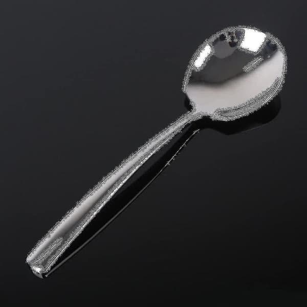 Stor serveringsskje, sett med 8 rustfrie stålskjeer, speilblank finish for elegant buffé