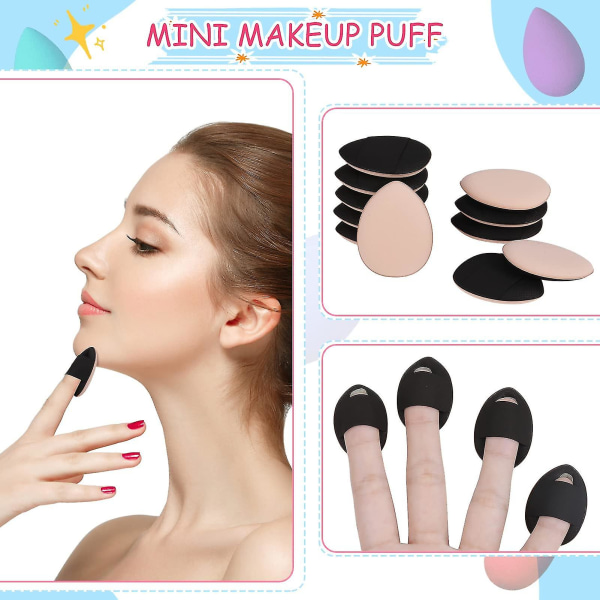 16 pakker Finger Powder Puff Makeup Mini Powder Puff, Myk Powder Puff For Daily Makeup Foundation Concealer Cosmetic