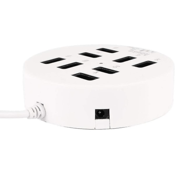 8-portars låda Multi-dataöverföring Usb 2.0 Hub Rund Multi-port Distributörsadapter (vit)