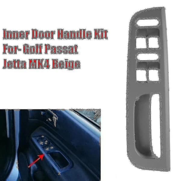 1 Sæt Indvendig Dørgreb Kit Vinduekontaktpanel Bezel Dørgreb Trim Til- Golf Mk4 Grå