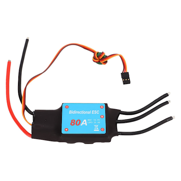 RC-båd børsteløs ESC 80A børsteløs 5V 5A BCE-udgang multifunktions-ESC hastighedsregulator til RC-båd undervandspropel