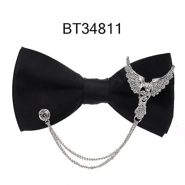 Mænd Sort Butterfly Metal Dekoration Butterfly For Mænd Kvinder Uniform Krave Butterf Bowknot Voksen Dragt Butterfly Krawatter Cravats Mandlige Butterfly bt34811