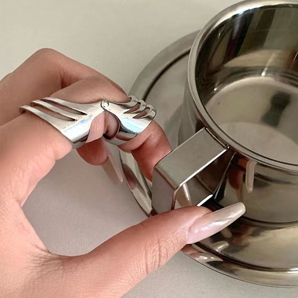 Retro hul buet ring punk bred chunky ring mode store kno ring