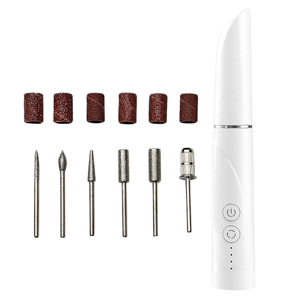 Uusi sähköinen kynsien hiontakone Mini Grinder USB-latauksella Kannettava suora korjaaja 6 vaihtoterällä