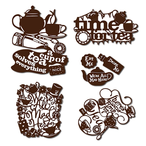 For Time For Tea Bokstaver Vimpel Metall Stanseformer Stencil Diy Preging Mal