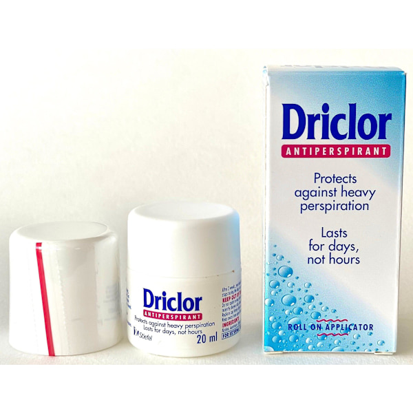 Driclor Antiperspirant Roll-on 20 ml Antiperspirant Deodorant | Kliinisen vahvuinen hyperhidrosishoito - Vähentää kainaloiden hikoilua