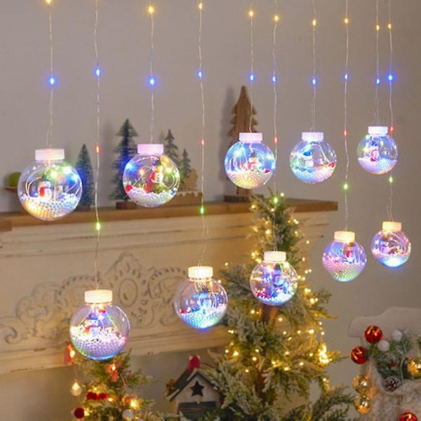 Holiday Led Lysstreng Fe Lys Fargerik Lys 8 Moduser Eu Plugg Utendørs Hage Bryllup Hjem Rom Juledekorasjonslampe star and moon