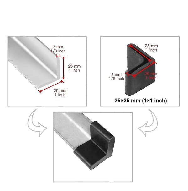 20 stk 30mm X 30mm L-formede sorte gummiføtter til møbler