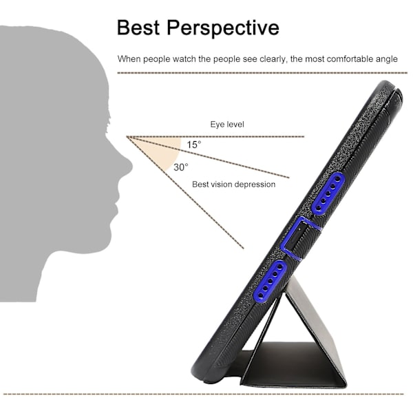 Magnetiskt smartfodral Heavy Duty stöttåligt skal för nya iPad 9,7\" 2018 mörkblått