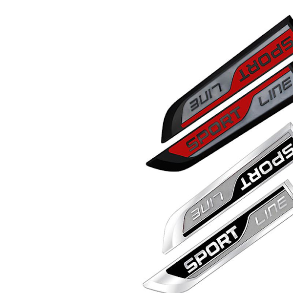 2 st Bilskyltar Sido Fender Kroppsdekor Metall SPORT LINE Emblem Dekal för Karoq Kodiaq Rapid Yeti Octavia Superb Fabia Skoda 3