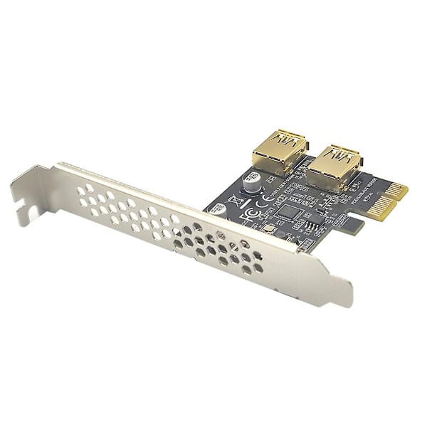 2-port Pci-e X1 Riser-kort Usb3.0 til Usb3.2 Gen 1 Adapter Riser-kort