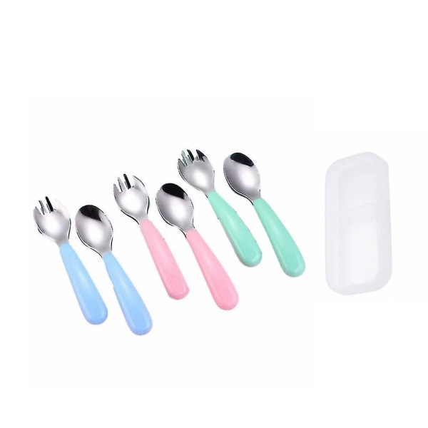 6pcs Stainless Steel Tableware Set Children's Spoon Compatible Withk Tableware
