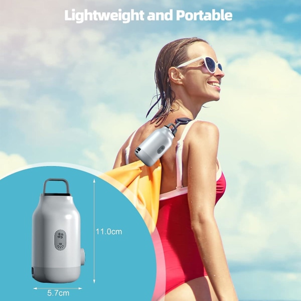 Elektrisk luftpumpe med natlys til luftmadrasser, genopladelig kraftfuld elektrisk pumpe med 5 luftdyser til gummibåd, svømmering