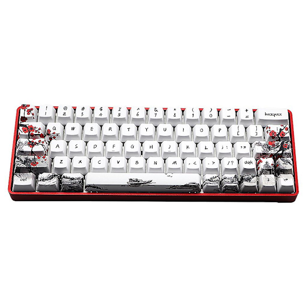 71 kpl PBT-näppäinhatut OEM-profiili Kaksoisvalettu näppäinhattu Gh60 Gk61 Gk64-asettelu