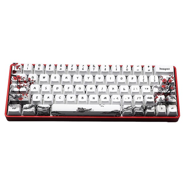 71 stk. Pbt Keycap Oem-profil Dobbeltskudds Keycap Gh60 Gk61 Gk64-layout