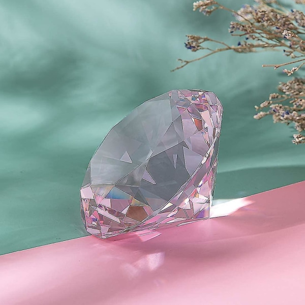 80 mm (3,1 tuumaa) Crystal Diamond Paperweight Ornament Home Device Decorations Yksivärinen Pin