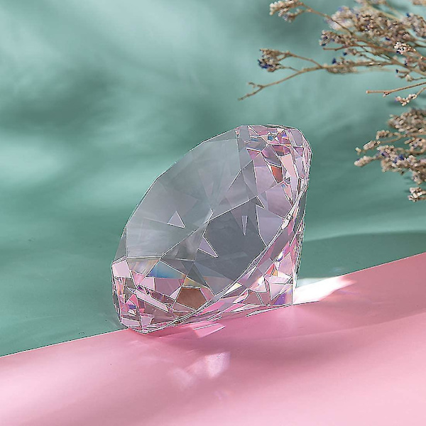 80mm(3,1 tum) Kristall Diamant Pappersvikt Prydnad Hem Dekorationer Solid Färg Pin