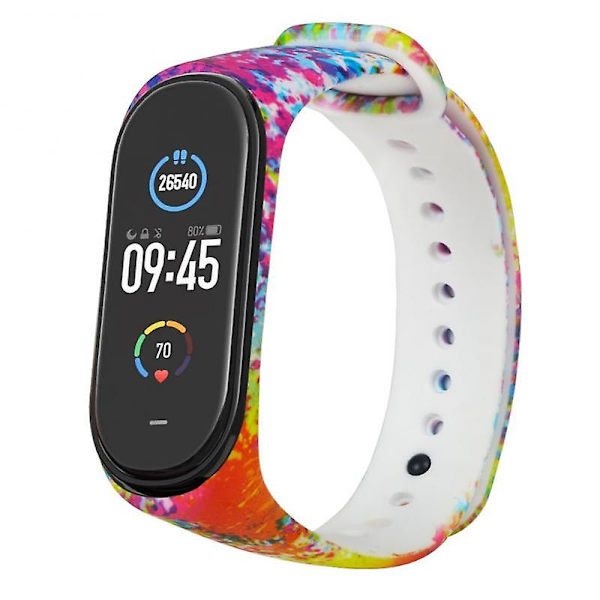 Ranneke Xiaomi Mi Band 5:lle - Silikoninen Musta Ranneke