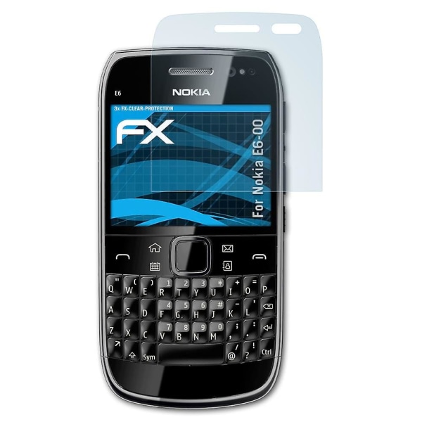 atFoliX 3x beskyttelsesfolie kompatibel med Nokia E6-00 Displaybeskyttelsesfolie klar