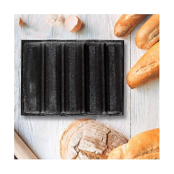 2 stk Silikon Perforert Bakeformer Sandwichform Fransk Brødform Mat 5 Brød Non-stick Baki