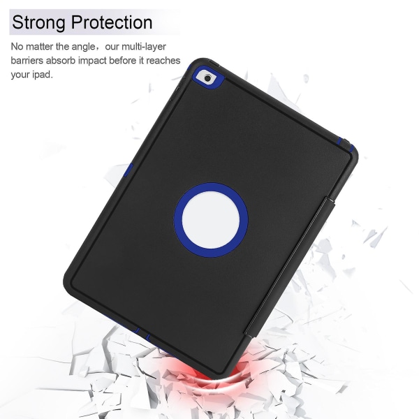 Smart Cover Støtsikkert stativveske Magnetisk beskyttelse for Apple Ipad Air 2 Blå