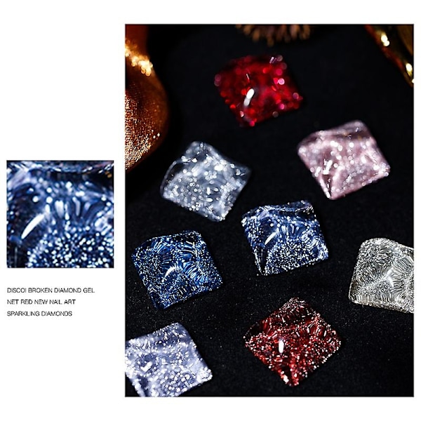 Negle Gel Polish Farverige Glitter UV Negle Gel Semi Permanent Neglekunst Salon Glitter