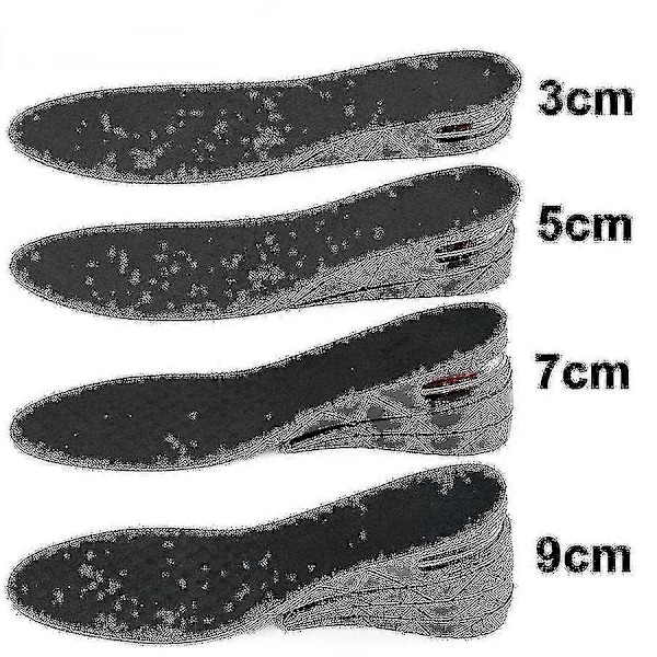 Usynlige innleggssåler for høydeøkning, fra 3 cm til 9 cm, høydeforsterkende pute, justerbar passform