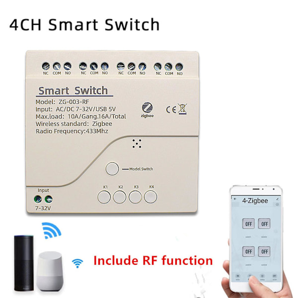 433mhz Ljusstyrning Smart Hem Tillbehör Wifi Tuya Smart Switch Faceplate