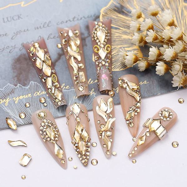 Krystal Neglekunst Rhinestones Flatback Glitter Diamant 3d Neglespidser Dekorationer KT 18