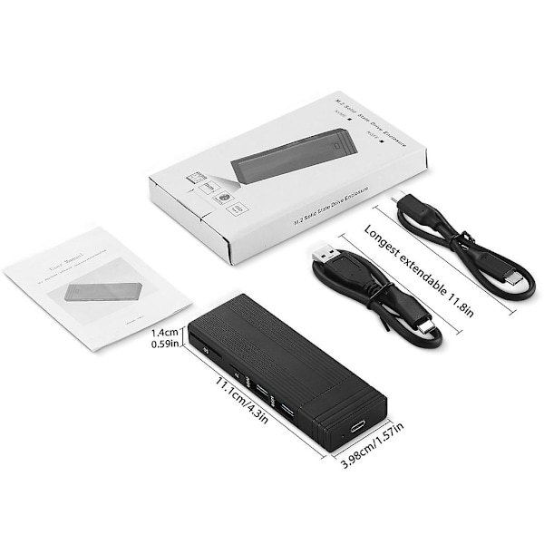 M.2 Nvme Ssd-kabinet Type-c Solid-state Drive 10gbps Ngff Sata Ssd-boks