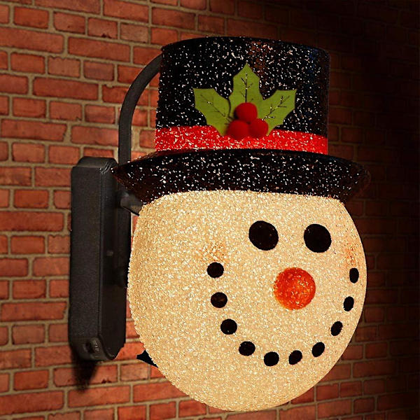 2-pack snögubbe jul veranda ljusöverdrag, snögubbe dekorationer utomhus jul ljusöverdrag används i veranda lampor, garage lampor, stora ljusarmaturer
