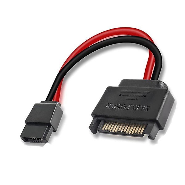 2 st SATA 15-stifts hane till 6-stifts SATA-kabel SATA 15-stifts till 6-stifts strömadapterkabel för bärbar CDROM