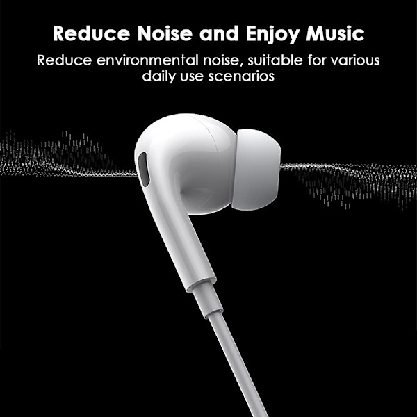 Hörlurar för iPhone, Hörlurar för iPhone 11, HiFi Stereo Trådbundna Brusreducerande Hörlurar med B
