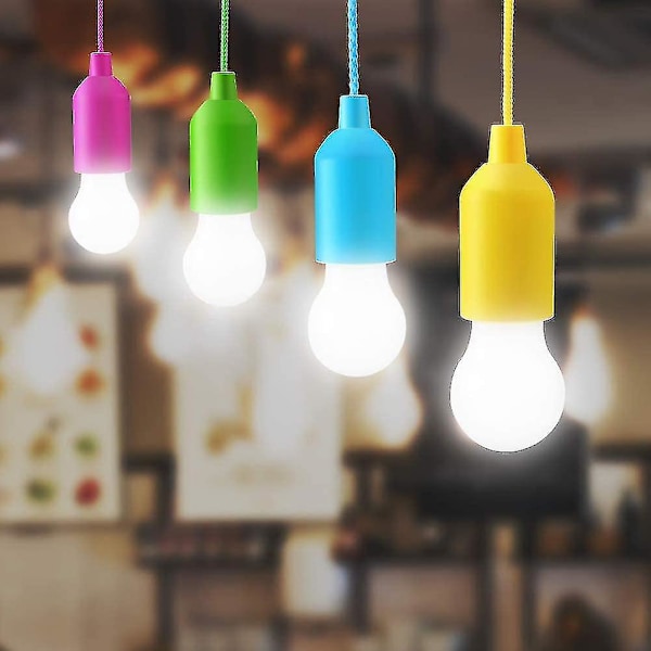 Træklys Lampe Træklampe Bærbar Led Lys Farver Lyspærer Varmt Hvid Campinglampe Dekorativ Lys Hængende Lampe Til Fest Have Skur Telt Campi