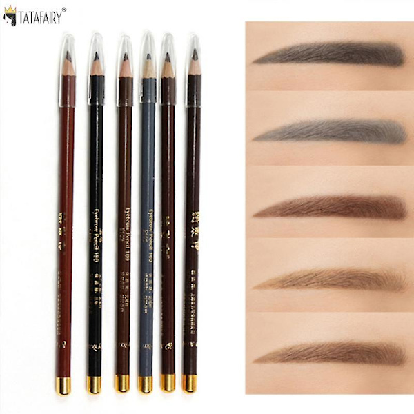 6 Färger Ögonbrynspenna Makeup Ögonbrynsförstärkare Kosmetisk Konst Vattentät