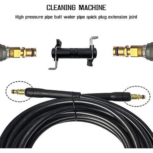 Ledningsadapter for skjøt, forlengelse, vannspyling, trykkvasker, kompatibel med Karcher K2 K3 K4 K5 K6 K7