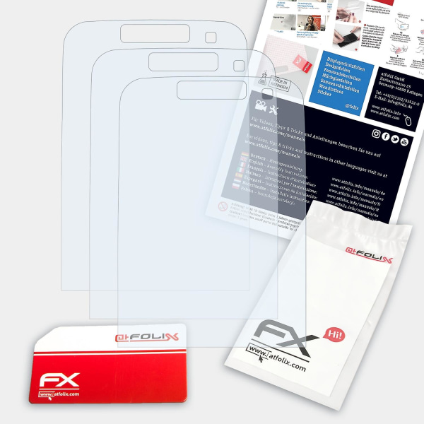 atFoliX 3x beskyttelsesfolie kompatibel med Nokia E52 Displaybeskyttelsesfolie klar