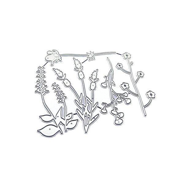 1 sæt blomstrende blomstergræs metal skæredøre vilde plante prægnings stencil DIY scrapbooking lykønskningskort album skabelon