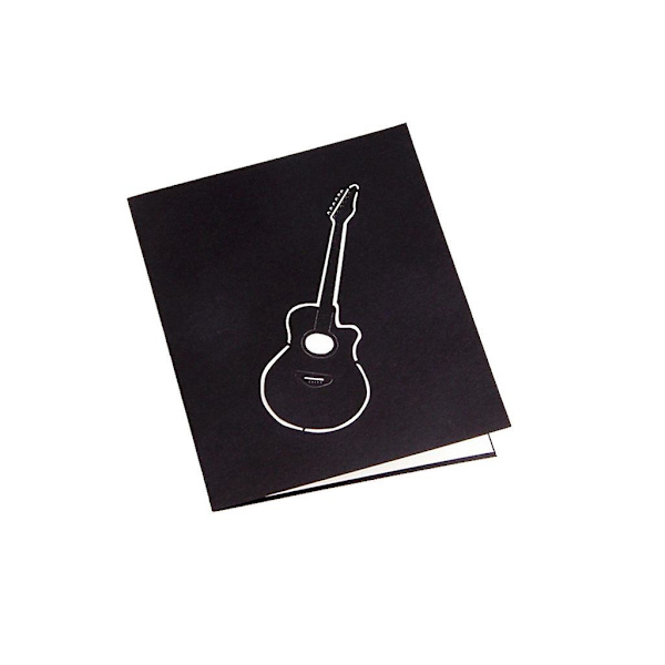 Paper Guitar 3d Pop Up -kortti, käsintehdyt onnittelukortit syntymäpäiväonnitteluihin