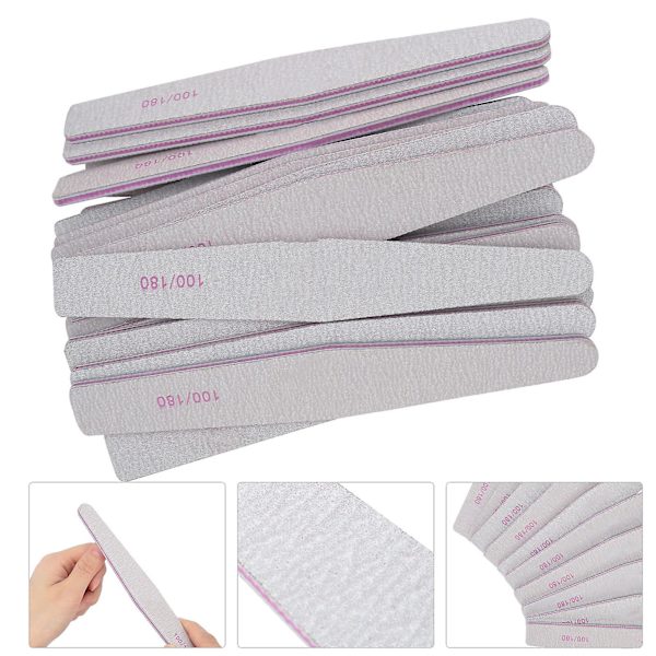 100/180 Grit Dobbeltsidede Neglefile - 25stk - til Akryl, Naturlige, Kunstige Negle