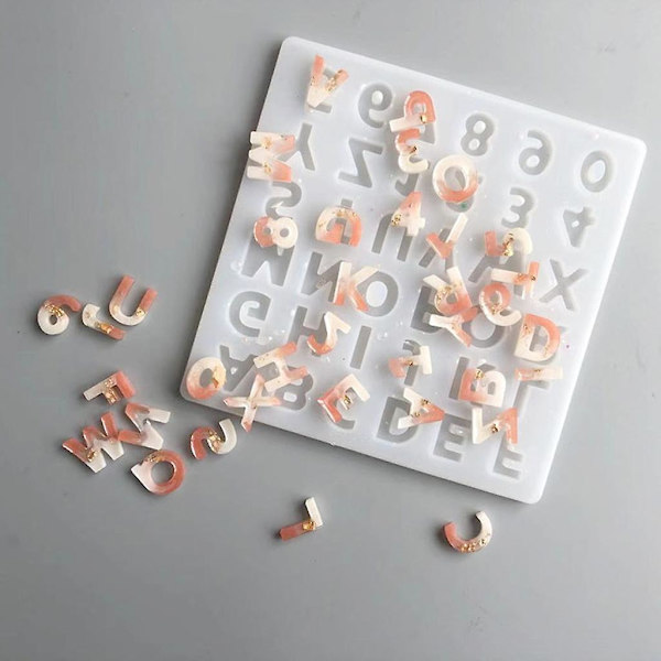 DIY Polymer Clay Crafts UV Epoxy Form Bokstäver Siffror Silikonform
