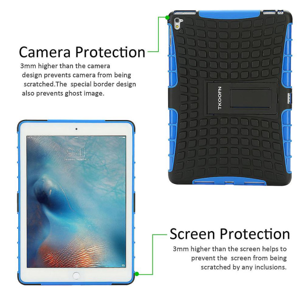 For Apple Ipad 2 3 4 Blå Type B Armor Resilient Rugged Case Cover